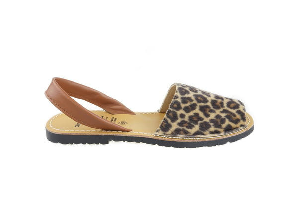 Avarca Spanish Sandals - Ladies Leopard Leather