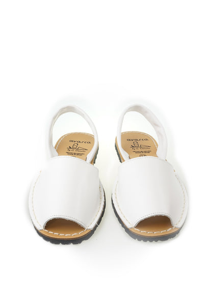 Avarca Spanish Sandals - Ladies White Leather