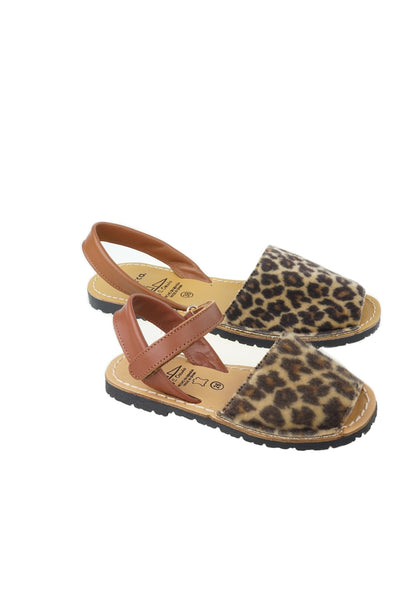 Avarca Spanish Sandals - Ladies Leopard Leather