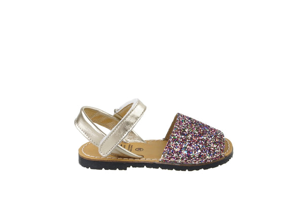 Avarca Spanish Sandals - Girls Rainbow Sparkle Leather – So Livi
