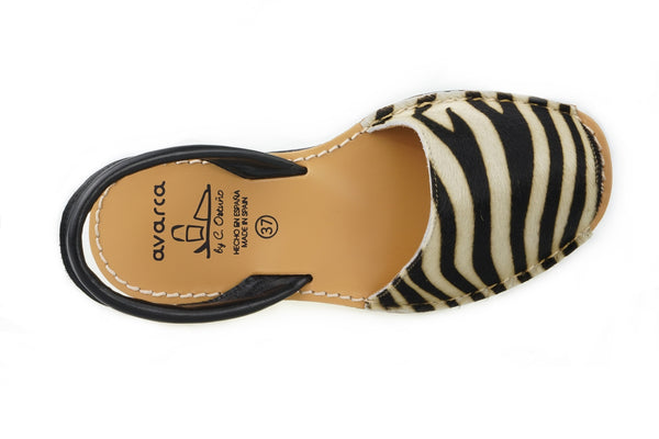 Avarca Spanish Sandals - Ladies Zebra Print
