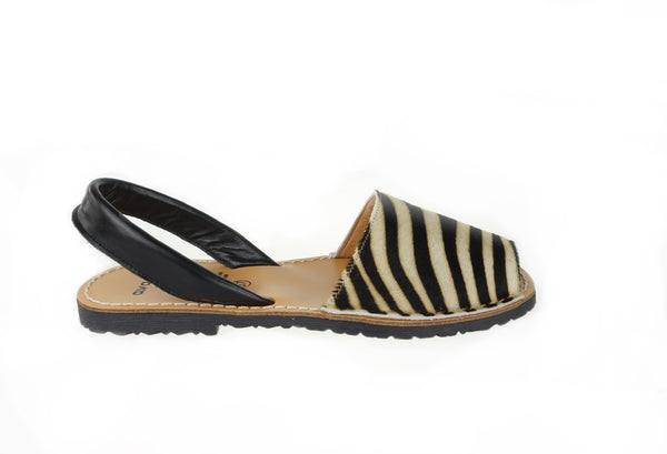 Avarca Spanish Sandals - Ladies Zebra Print