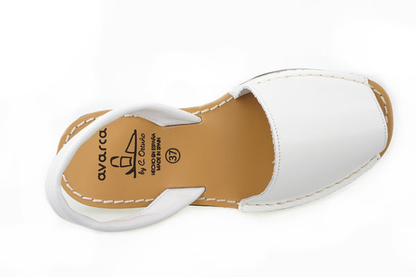 Avarca Spanish Sandals - Ladies White Leather